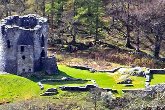 The Dolbadarn Castle, situated in the grounds of The Royal Victoria Hotel in Snowdonia