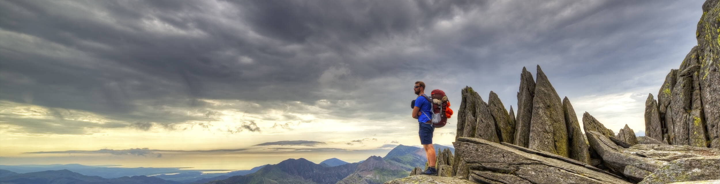 View along one of the popular routes up Snowdon from Llanberis