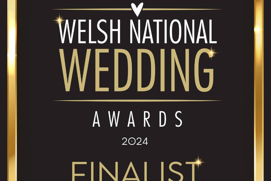 Finalist badge for the Welsh National Wedding Awards 2024